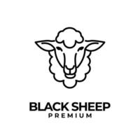 zwart lijn schapen logo icoon ontwerp illustratie vector
