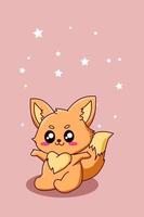 vrolijke en grappige kleine vos cartoon afbeelding vector