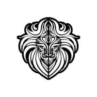 vector logo van een zwart en wit leeuw.