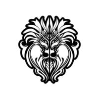 vec. tatoeëren schetsen van zwart en wit polynesisch god masker vector