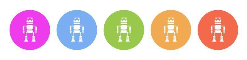 multi gekleurde icoon robot technologie. knop banier ronde insigne koppel voor toepassing illustratie Aan wit achtergrond vector