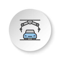 ronde knop voor web icoon, bijeenkomst robot, auto- robot. knop banier ronde, insigne koppel voor toepassing illustratie Aan wit achtergrond vector