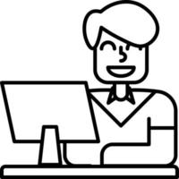 online onderwijs. icoon in schets stijl van de reeks pictogrammen van coworking en werkplaats of werkruimte. Op maat vector pictogram bewerkbare beroerte