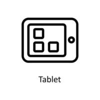 tablet vector schets pictogrammen. gemakkelijk voorraad illustratie voorraad