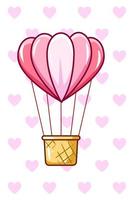 illustratie van de liefdesvorm van de luchtballon vector