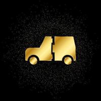 auto, gat, verzekering, voertuig goud, icoon. vector illustratie van gouden deeltje achtergrond . vector goud achtergrond