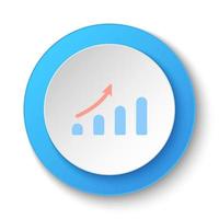 ronde knop voor web icoon, analyse, bar grafiek. knop banier ronde, insigne koppel voor toepassing illustratie Aan wit achtergrond vector