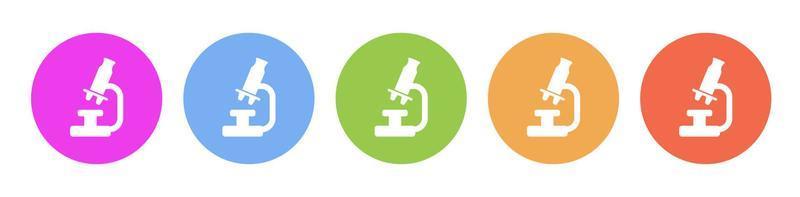 multi gekleurde icoon microscoop. knop banier ronde insigne koppel voor toepassing illustratie Aan wit achtergrond vector