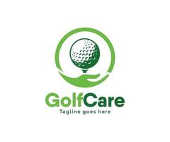 golf zorg logo ontwerp sjabloon. creatief golf logo ontwerp vector