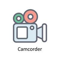 camcorder vector vullen schets pictogrammen. gemakkelijk voorraad illustratie voorraad