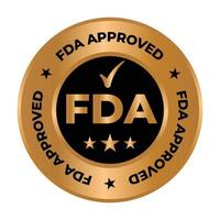 fda goedgekeurd label, stempel, insigne, zegel, sticker, label, vector, voedsel en drug toediening insigne vector