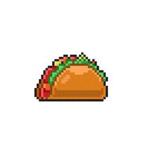 tacho's voedsel in pixel kunst stijl vector