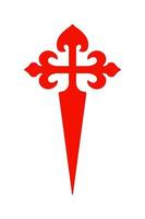 camino de Santiago rood kruis symbool icoon. kruis van heilige james. vector illustratie