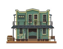 westers, wild west bar, cowboy stad- gebouw vector