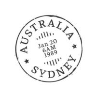 Sydney port, Australië wijnoogst post- postzegel vector