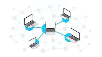 abstract schema van modern computernetwerk. isometrische vectorillustratie vector