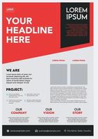 zwart en rood professioneel en creatief bedrijf vector Sjablonen voor zakelijke flyers, jaar- rapporten, brochures, Hoes ontwerpen, en presentaties.