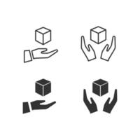 vector teken van doos Aan hand- icoon