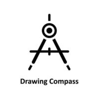 tekening kompas vector solide pictogrammen. gemakkelijk voorraad illustratie voorraad