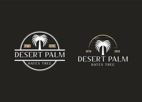 luxe datums palm logo sjabloon. woestijn palm logo vector