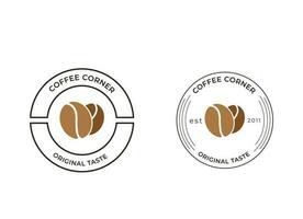 minimalistische koffie embleem logo ontwerp vector