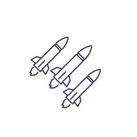 ballistisch raketten lijn icoon Aan wit vector