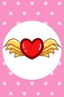 kawaii hart met vleugels, valentijn dag cartoon afbeelding vector