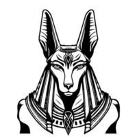 Anubis hoofd lijn kunst hand- getrokken illustratie vector
