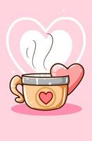 schattige thee met liefde cartoon afbeelding vector
