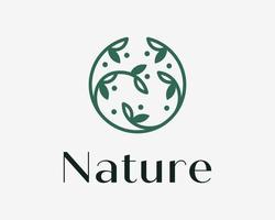 natuur blad groen gebladerte natuurlijk biologisch Afdeling mooi cirkel ronde elegant vector logo ontwerp