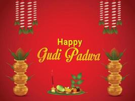 traditionele kalash van happy ugadi en gudi padwa vector