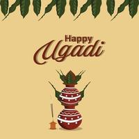 gelukkige ugadi hindoe-festivalachtergrond vector