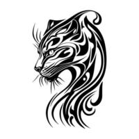 panter hoofd tribal tatto lijn kunst hand- getrokken illustratie vector