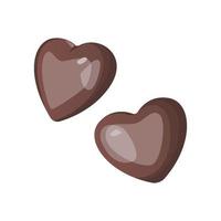 realistisch hart vormig donker chocolaatjes. toetje gesmolten chocola snoep. Internationale vrouwen dag, 8 maart. romantisch moeder dag ontwerp voor groet kaart, poster, ansichtkaart, folder. vector