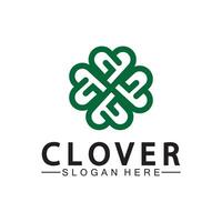 vier blad Klaver sier- logo sjabloon illustratie ontwerp. vector