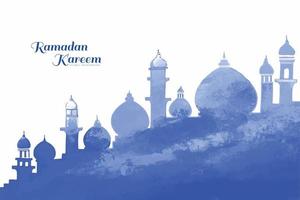 Ramadan kareem Islamitisch achtergrond met moskeeën kaart ontwerp vector
