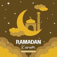 bewerkbare Ramadan uitverkoop poster sjabloon. met papier besnoeiing ornamenten, moskee, maan en sterren. ontwerp voor sociaal media en web. vector illustratie