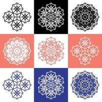 vector reeks van abstract mandala ontwerp illustraties, ornamenten in etnisch stijl. Islamitisch grens achtergrond