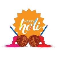 gelukkige holi Indiase hindoe-festivalachtergrond met creatieve modderpot en kleurenkom vector
