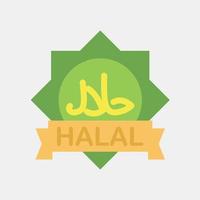 icoon halal. Islamitisch elementen van ramadan, eid al fitr, eid al adha. pictogrammen in vlak stijl. mooi zo voor afdrukken, affiches, logo, decoratie, groet kaart, enz. vector