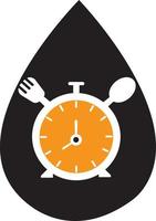 eten tijd vector logo sjabloon. deze logo met klok, lepel en vork symbool. geschikt voor huis, restaurant, Koken, gezond.