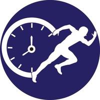 tijd rennen vector logo sjabloon. deze ontwerp gebruik klok en voor symbool. geschikt voor beheer.