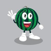 watermeloen mascotte met verschillend emoties reeks in tekenfilm stijl vector. grappig karakter. figuur illustratie. karakter emoji. tekenfilm emoticon. vector