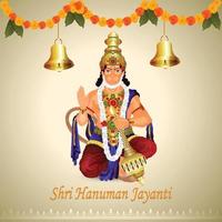 hanuman jayanti met creatieve illustratie van heer hanuman vector