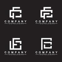 alfabet brieven monogram logo cf,fc,c en f, elegant en professioneel wit kleur brief icoon ontwerp Aan zwart achtergrond. vector