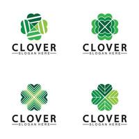 vier blad Klaver sier- logo sjabloon illustratie ontwerp. vector