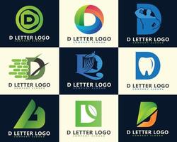eerste brief d digitaal logo ontwerp sjabloon. vector