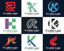 kleurrijk helling abstract brief k logo ontwerp. brief k logo icoon ontwerp sjabloon elementen. vector