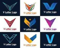 creatief v logo ontwerp helling vector grafisch elementen. v dots brief eerste vector logo concept.