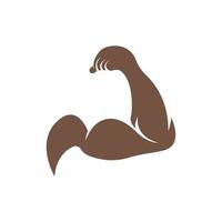 arm spier silhouet logo biceps icoon vector